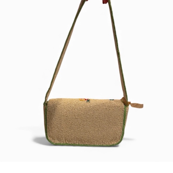 Beaded aperol spritz Shoulder Bag in Beige and Orange - Handmade - Picture 2 of 3